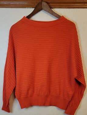 Tom Tailor Ribbed‎ Crewneck Sweater in Vibrant Orange